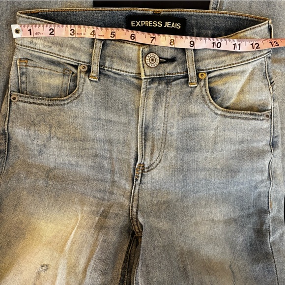 Express Light Blue Denim Distressed Jeans - Picture 8 of 8